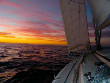 Sailing towards Cape Town, South Africa